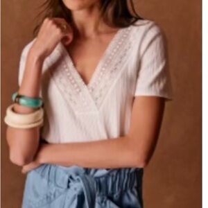 Sezane Cassiopée T-shirt Ecru - Size XXL